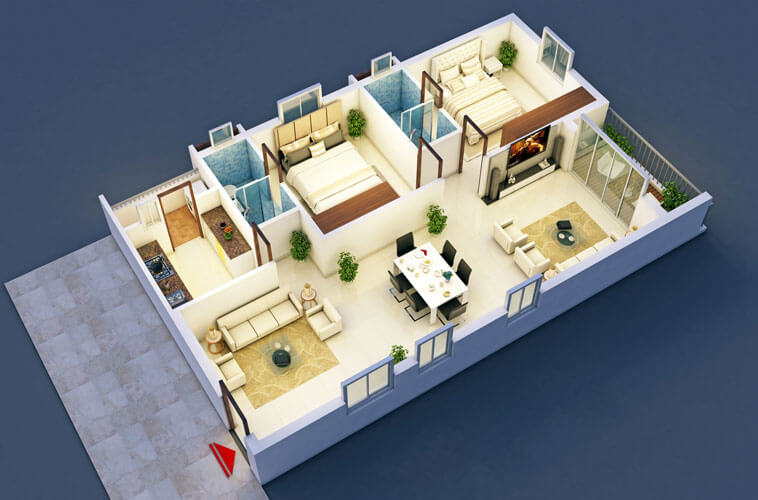 2BHK 3D View