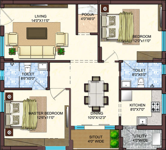 Tower 1 (2BHK 1180 SFT)